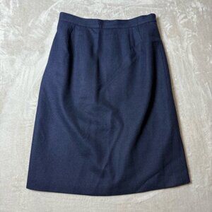 Worthington Navy Blue Wool Blend Pencil Skirt | Size 12 | Lined